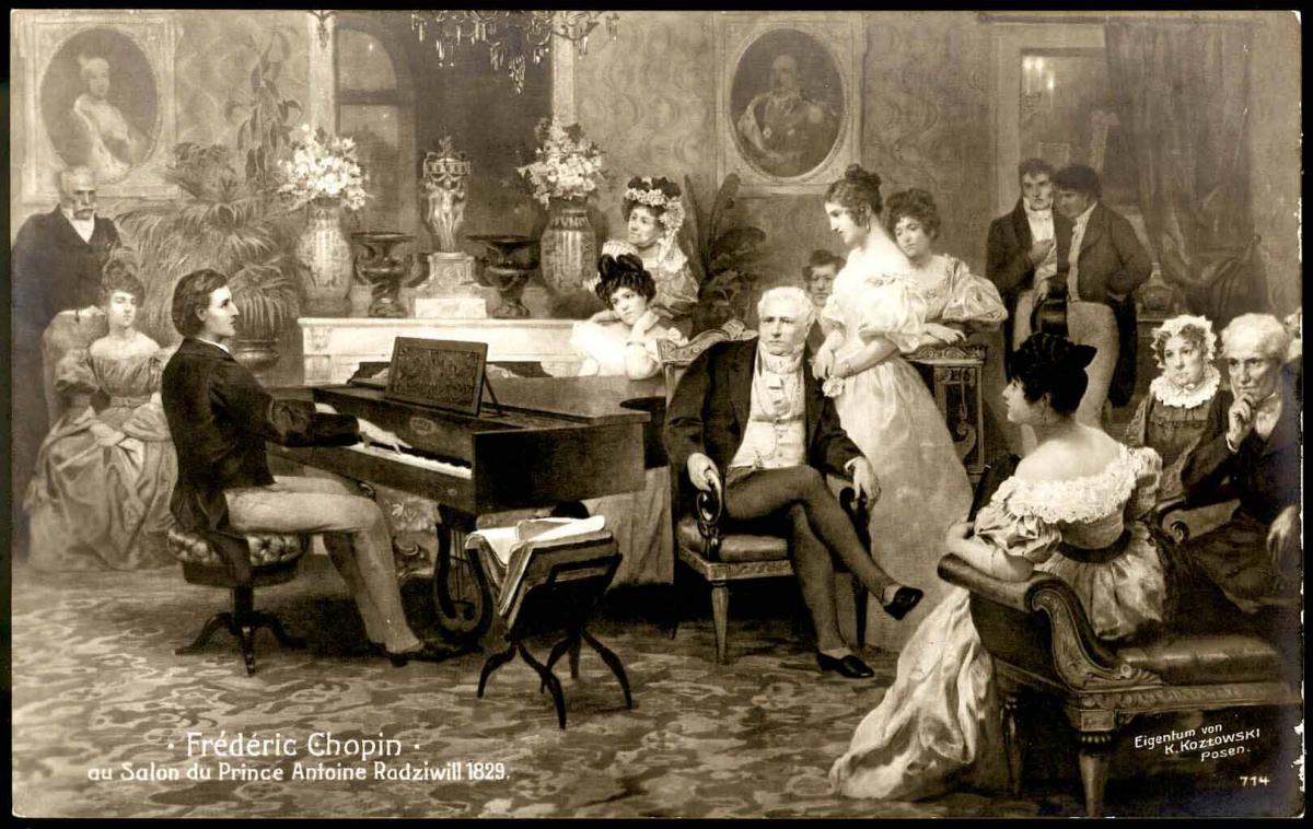 Chopin joue dans un salon