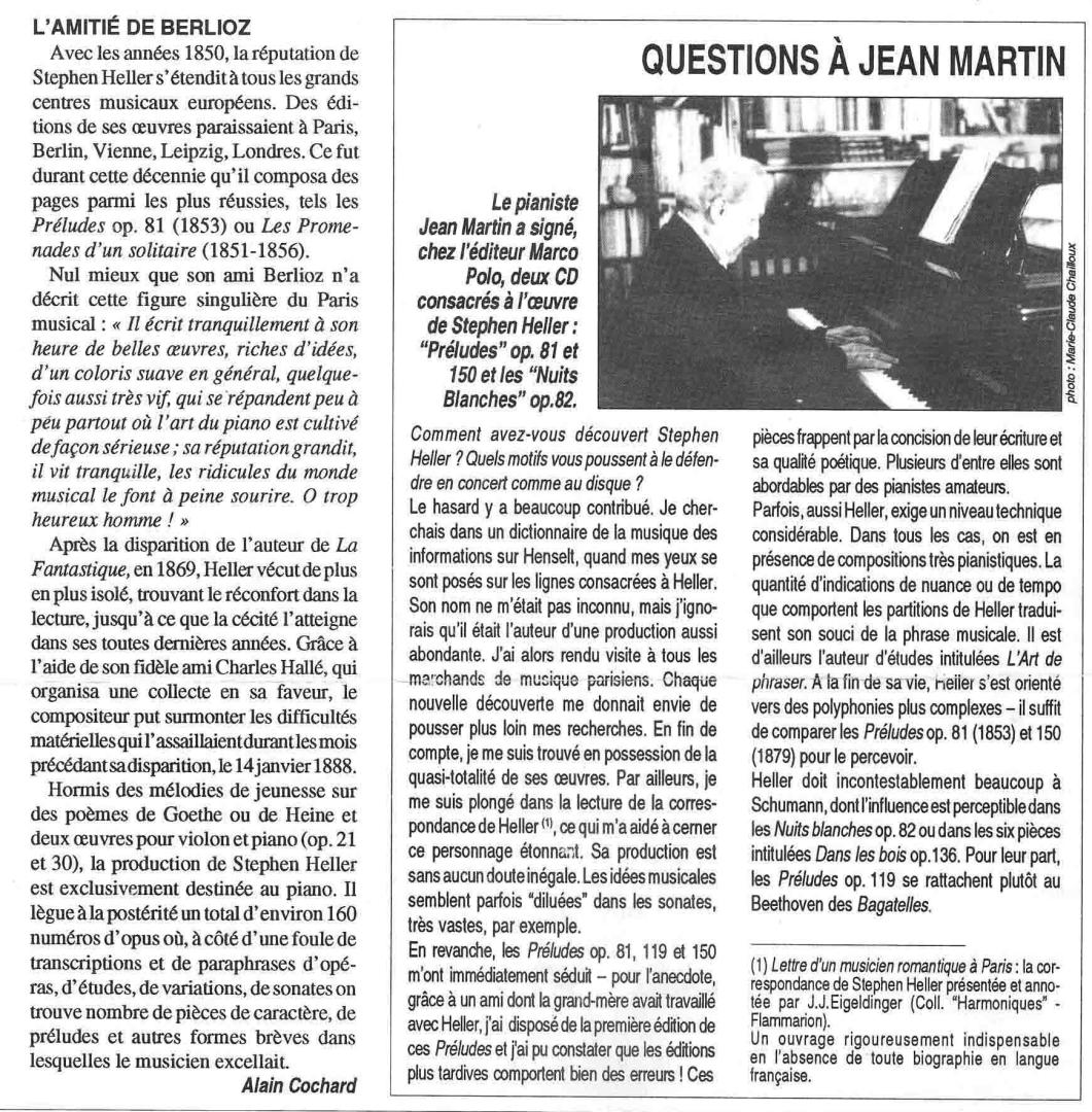 Questions à Jean Martin sur Piano n° 7